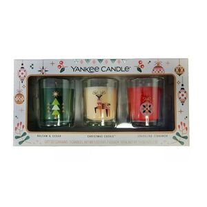 Yankee Candle 3-PACK Scented Candles Gift Box Balsam & Cedar - Cinnamon - Cookie